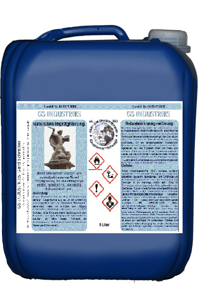Naturstein ImprägnierlösungZur Pflegeleichtausrüstung mit gleichzeitiger Farbvertiefung für saugfähige, Sandsteine, Keramik, Terracotta, Natur- und Betonwerksteine. Besonders geeignet für stark bis mittelsaugende Natursteine mit bruchrauer bis geschliffener Oberfläche wie Sandsteine, Denkmäler, Granite, Gneise, Quarzite, Schiefer sowie für Kalkstein. Auch auf poliertem Naturstein anwendbar. Für innen und außen einsetzbar. Günstig kaufen bei gs-industries-shop.de Naturstein ImprägnierlösungZur Pflegeleichtausrüstung mit gleichzeitiger Farbvertiefung für saugfähige, Sandsteine, Keramik, Terracotta, Natur- und Betonwerksteine. Besonders geeignet für stark bis mittelsaugende Natursteine mit bruchrauer bis geschliffener Oberfläche wie Sandsteine, Denkmäler, Granite, Gneise, Quarzite, Schiefer sowie für Kalkstein. Auch auf poliertem Naturstein anwendbar. Für innen und außen einsetzbar. Günstig kaufen bei gs-industries-shop.de