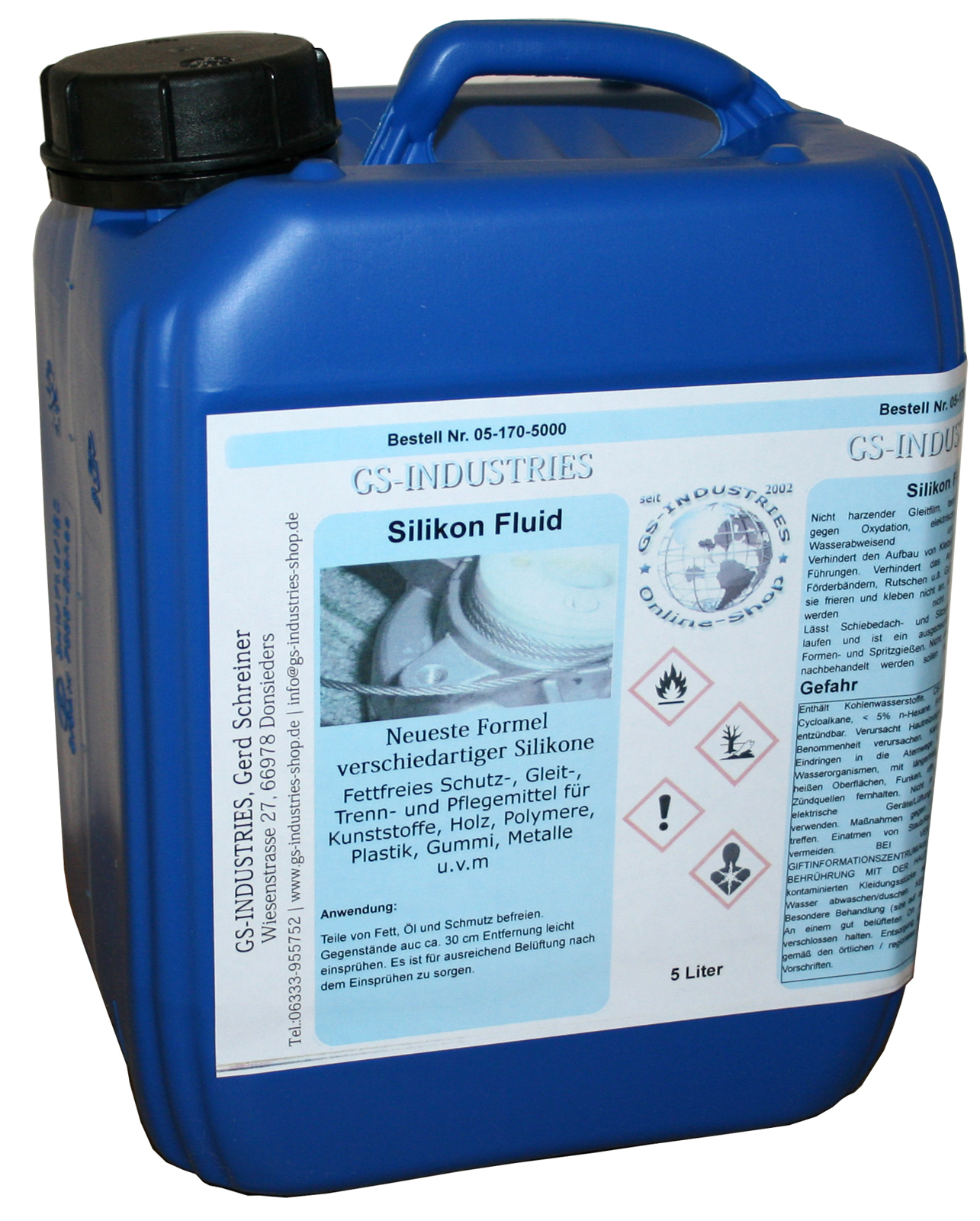 Silikon Fluid, Fettfreies Schutz-, Gleit-, Trenn- und Pflegemittel für Kunststoffe, Holz, Polymere, Plastik, Gummi, Metalle u.v.m, günstig kaufen bei gs-industries-shop.de Silikon Fluid, Fettfreies Schutz-, Gleit-, Trenn- und Pflegemittel für Kunststoffe, Holz, Polymere, Plastik, Gummi, Metalle u.v.m, günstig kaufen bei gs-industries-shop.de